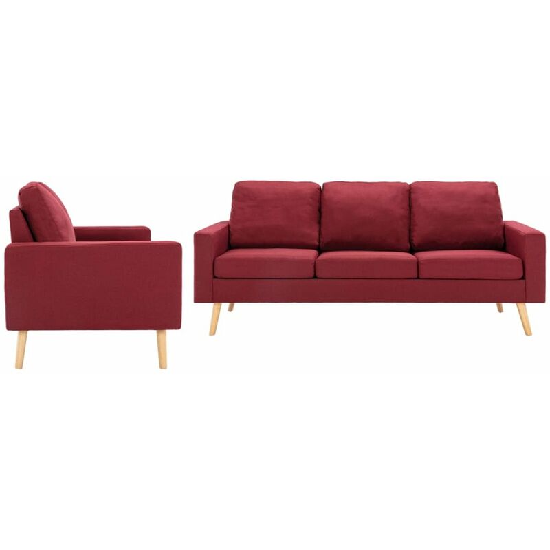 

Juego de sofas de 2 piezas tela rojo vino tinto
