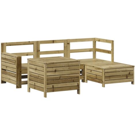 Juego de sofás de jardín 5 piezas madera de pino impregnada vidaXL