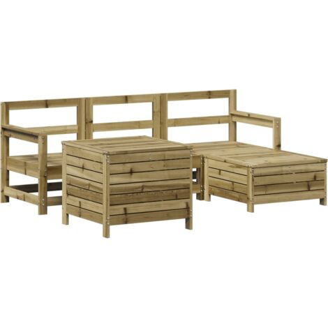 Juego de sofás de jardín 5 piezas madera de pino impregnada vidaXL