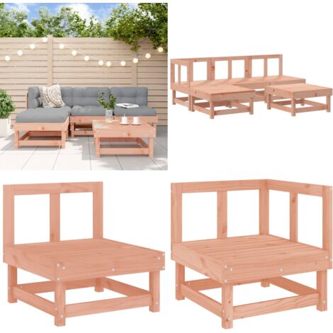 Juego de sofás de jardín 5 pzas madera maciza de abeto Douglas - Muebles de exterior - Sofás de madera