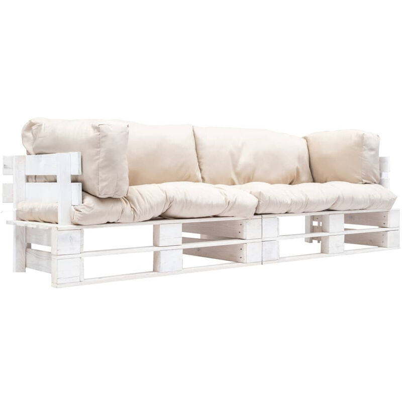 

Juego de sofas de jardin de pales 2 uds cojin arena madera pino