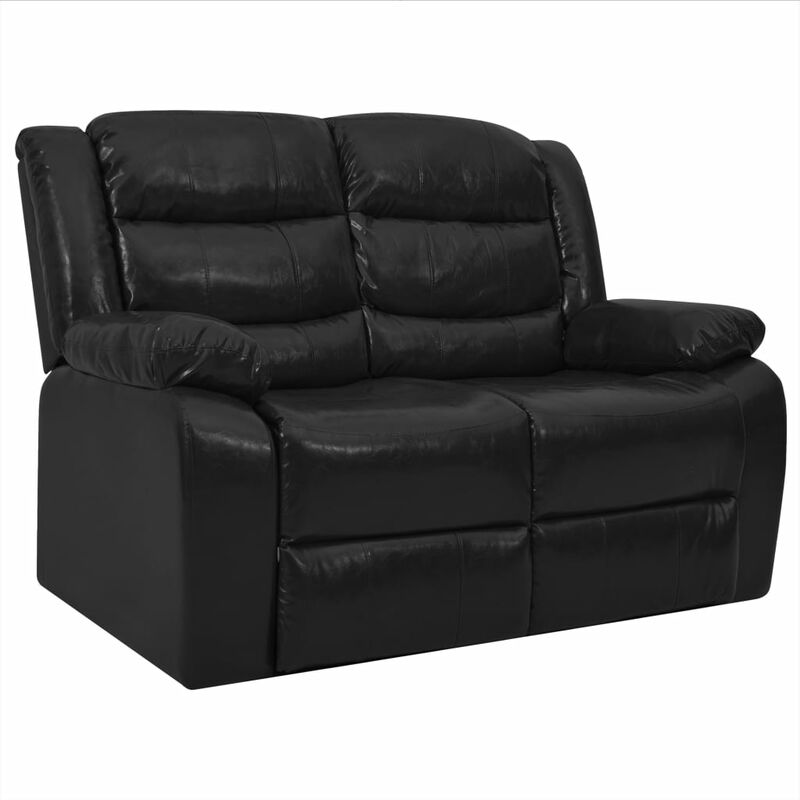 

Sofá Reclinable Cuero Sintético de 2 Plazas Negro - Negro - Vidaxl