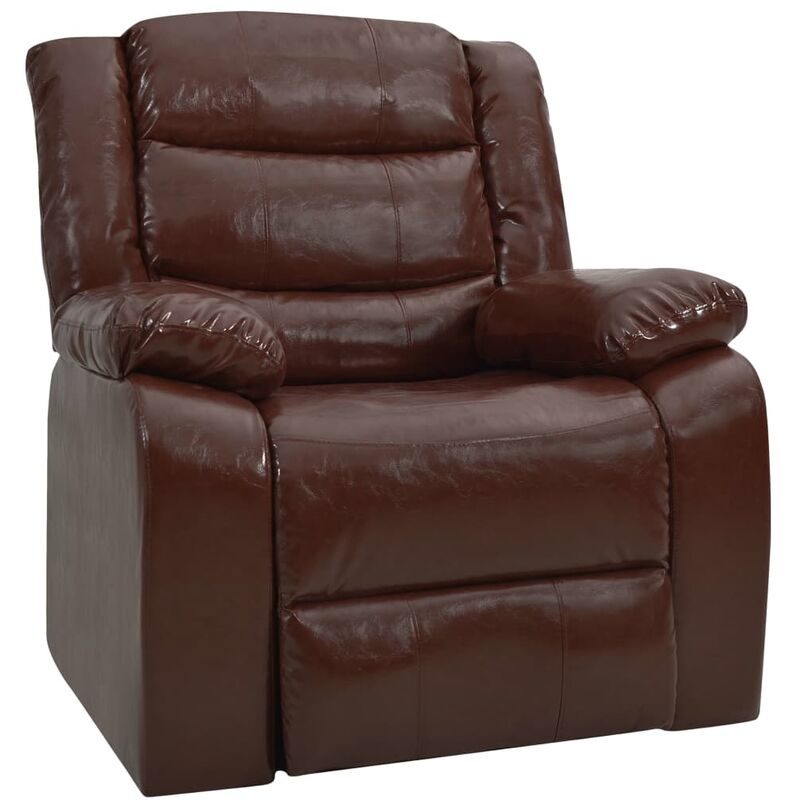 

Sofá Reclinable Cuero Sintético Marrón - Marrón - Vidaxl