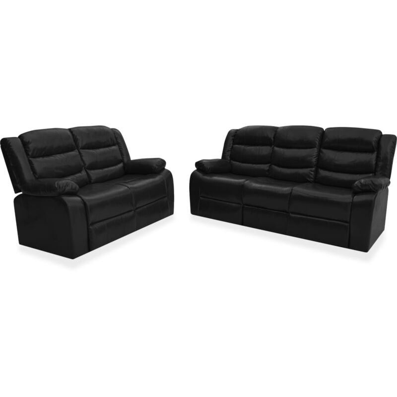 

Sofá Reclinable Cuero Sintético 2 Piezas Negro - Negro - Vidaxl