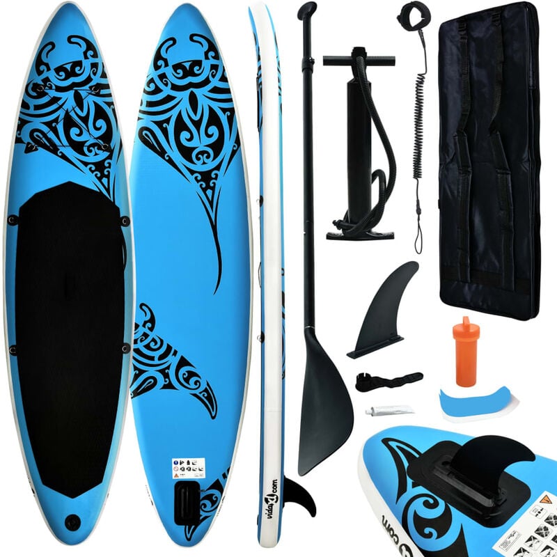 

Juego de tabla de paddle surf hinchable azul 305x76x15 cm