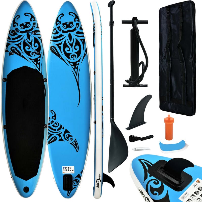 

Juego de tabla de paddle surf hinchable azul 305x76x15 cm