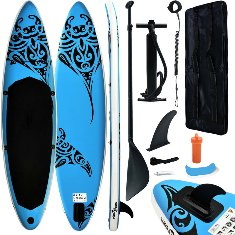 

Juego de tabla de paddle surf hinchable azul 366x76x15 cm