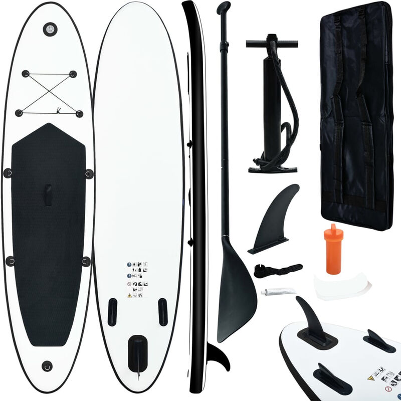 

Happyshopping - Juego de tabla de paddle surf hinchable blanco y negro