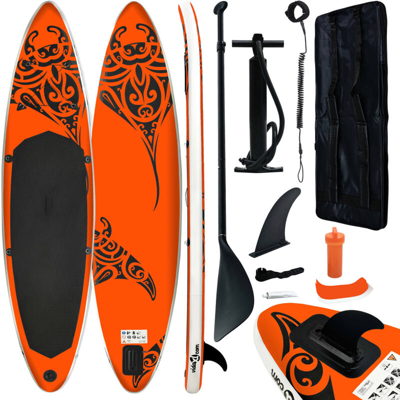 

Juego de tabla de paddle surf hinchable naranja 320x76x15 cm