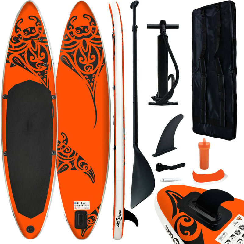 

Juego de tabla de paddle surf hinchable naranja 320x76x15 cm