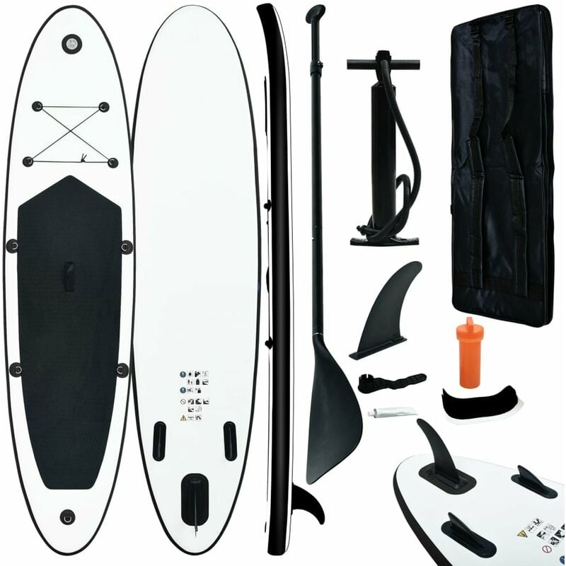 

Juego de tabla de paddle surf hinchable negro y blanco