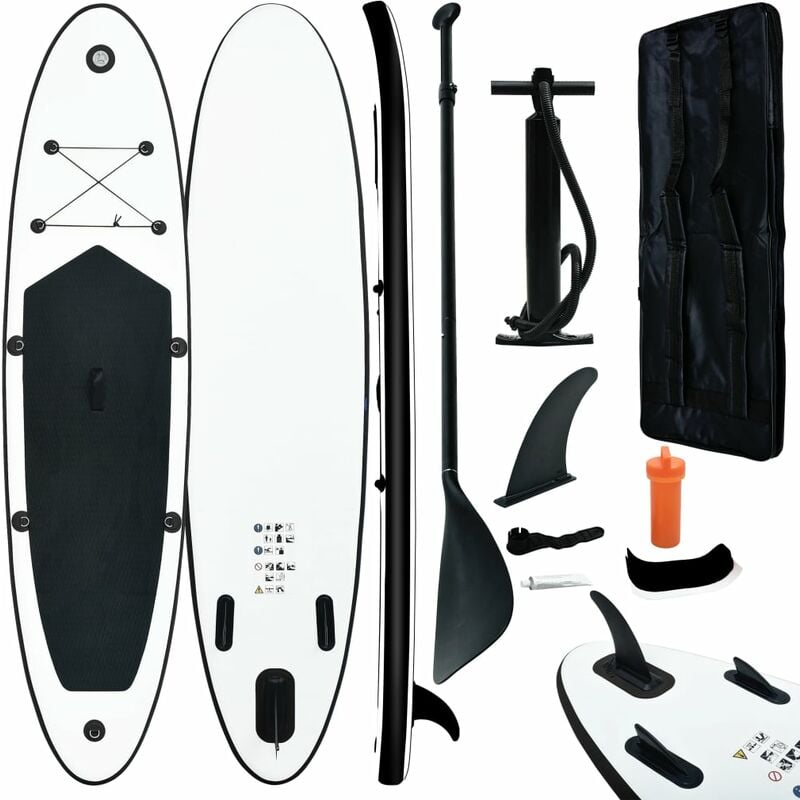 

Juego de tabla de paddle surf hinchable negro y blanco - Negro