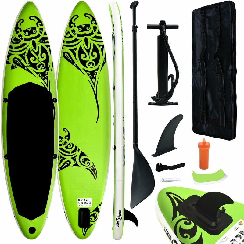 

Juego de tabla de paddle surf hinchable verde 320x76x15 cm