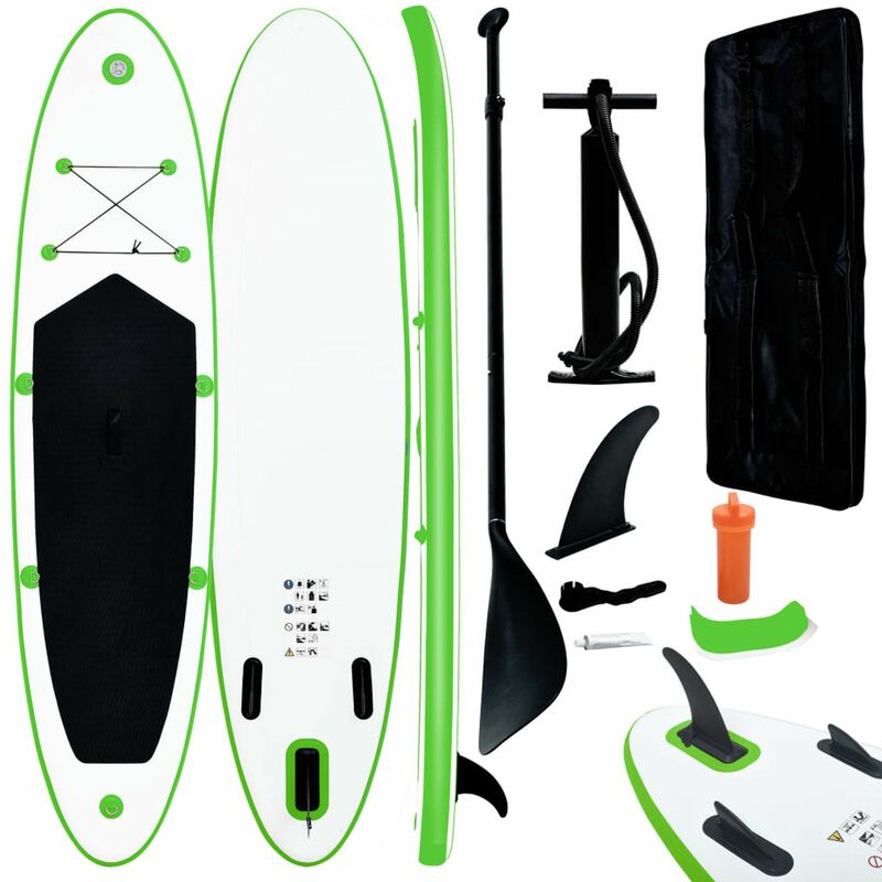 

Juego de tabla de paddle surf hinchable verde y blanco