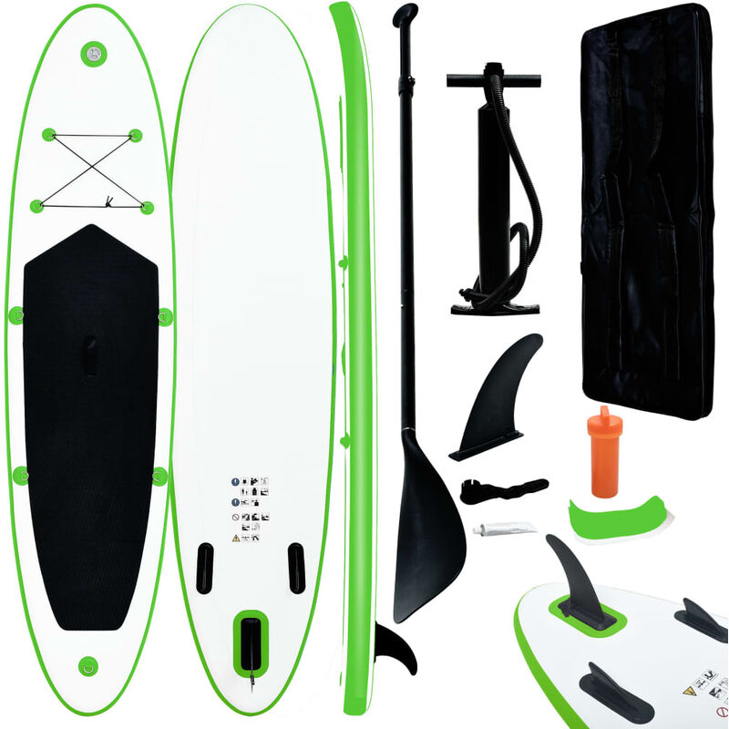 

Juego de tabla de paddle surf hinchable verde y blanco