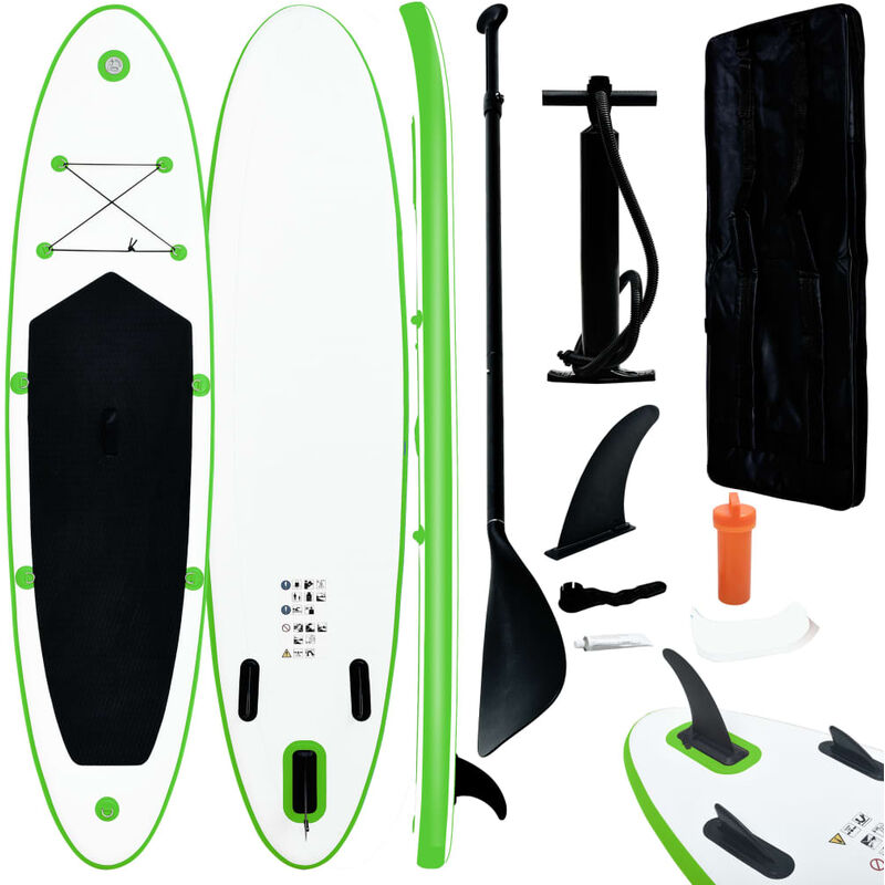 

Juego de tabla de paddle surf hinchable verde y negro - Verde