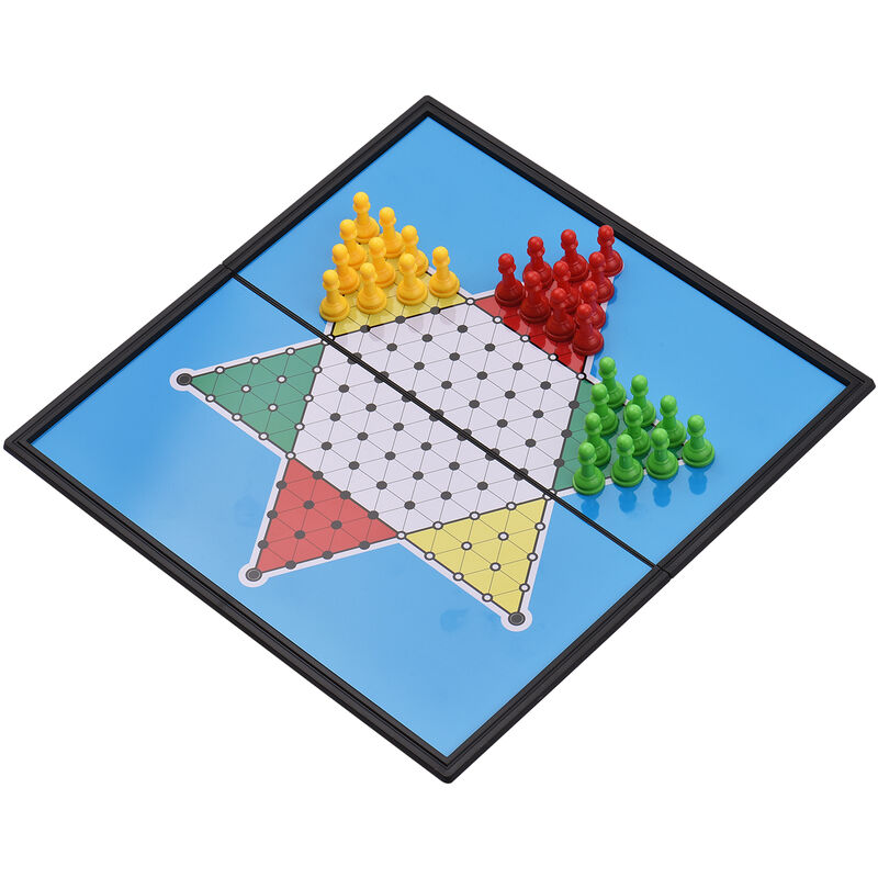 

Travel Ludo Game Magnetic Chinese Checker Juegos de vuelo Tablero plegable Flying Chess Entertainment Regalo educativo para ninos Estudiantes Adultos