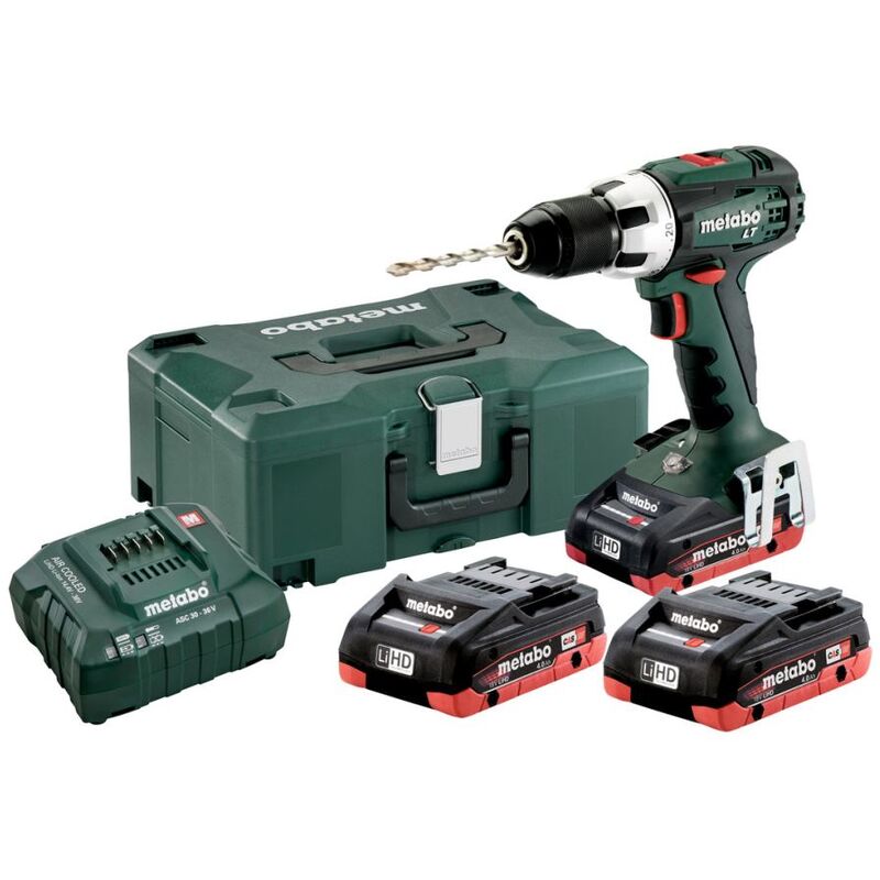 

Metabo - Juego de taladro atornillador a batería BS 18 LT de 18 V | 3 baterías de 4,0 Ah en MetaLoc