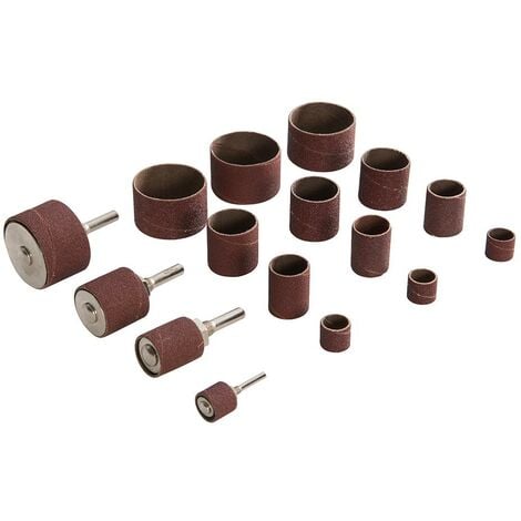 Juego de tambores y rodillos de lija, 20 pzas Ø13, 19, 25, 38 mm