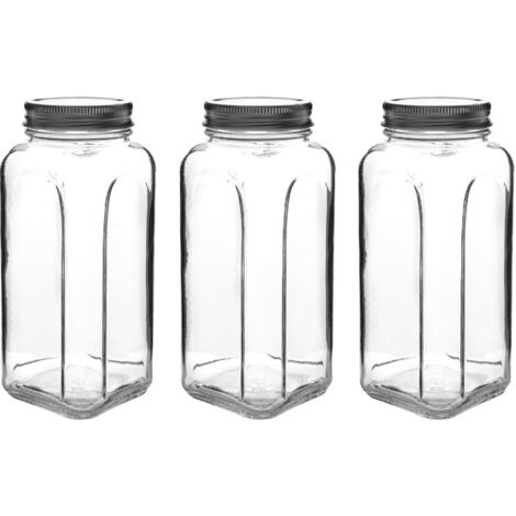 Juego de tarros de almacenamiento Set 8,5 x 8,5 x 20 cm / 980 ml (3 Pieces)