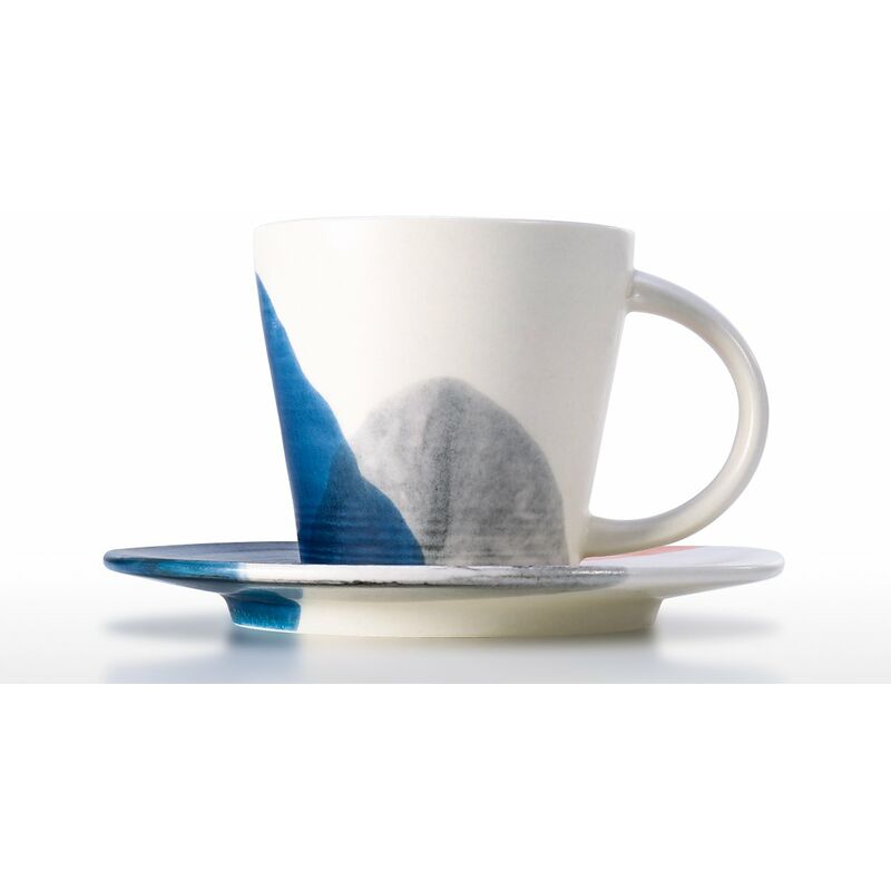 

Tooarts - Juego de taza y platillo de ceramica Juego de taza de cafe con platillo Taza de cafe o espresso apta para microondas