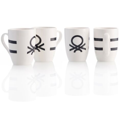 Juego de Tazas Benetton BE112 Negro 360 ml 360 ml (4 uds) 8435496440870 S5001190 Benetton