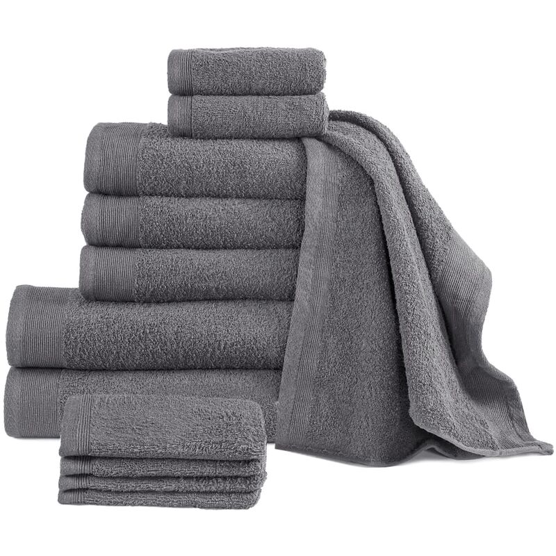 

Juego de Toallas 12 Piezas Algodón 450 g/m² Gris Antracita - Antracita - Vidaxl