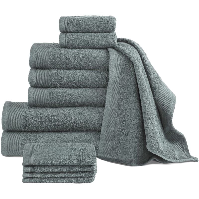 

Juego de Toallas 12 Piezas Algodón 450 g/m² Verde - Verde - Vidaxl