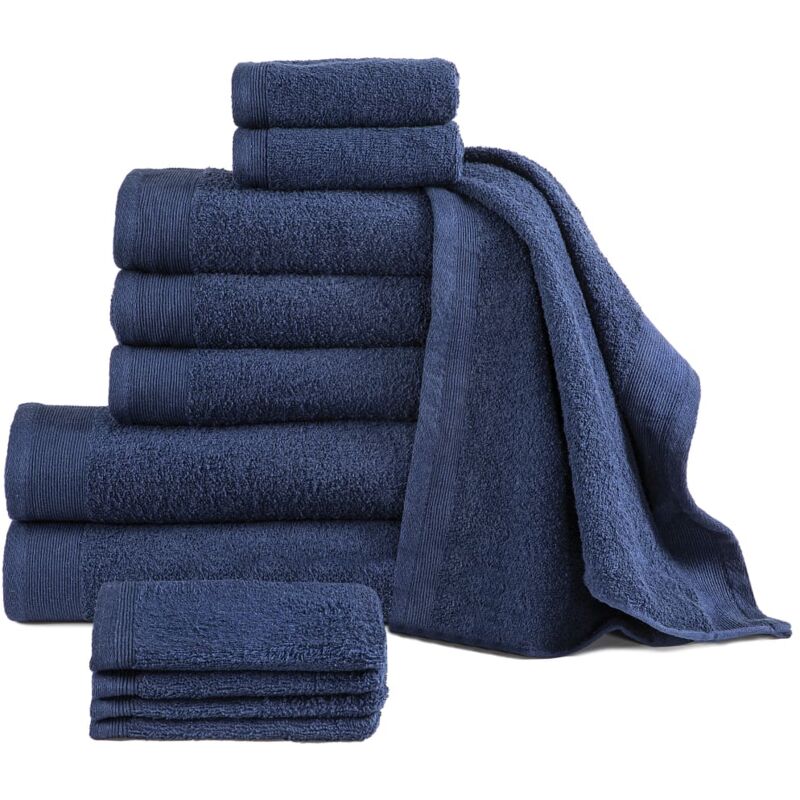 

Juego de Toallas 12 Piezas Algodón 450 g/m² Azul Marino - Azul - Vidaxl