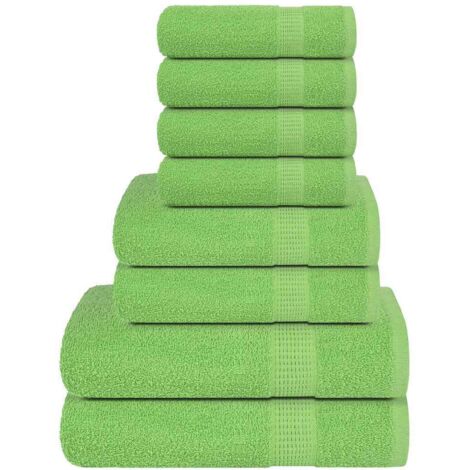 Juego de toallas 8 piezas 100% algodón verde manzana 360 gsm