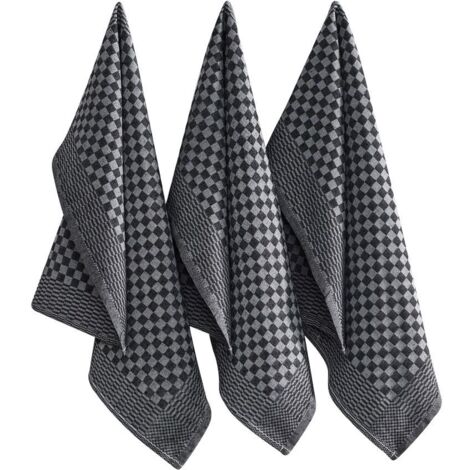 Juego de toallas de cocina Set 80% Algodón / 20% Poliéster Antracita 210 gr/m²