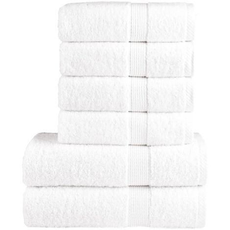 Juego de toallas premium SOLUND 6 unidades blanco 600 gsm vidaXL