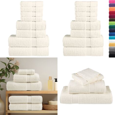 Juego de toallas premium SOLUND 8 unidades crema 600 gsm - Toallas de algodón - Toallas de invitado