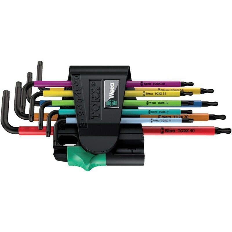 

Juego de llaves masculinos acodados TORX® BO Multicolor, Blackláser, 9 unidades