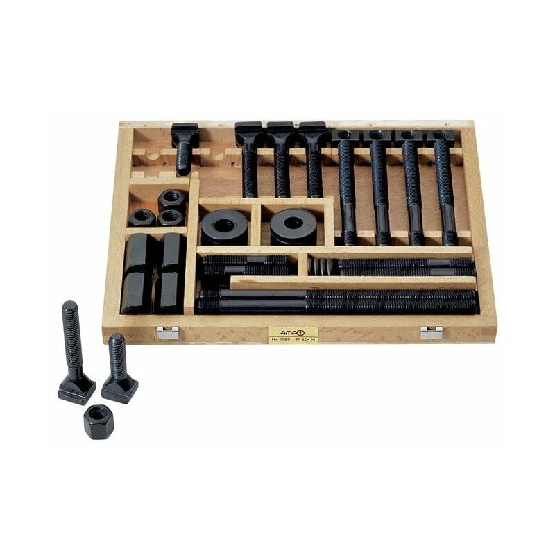 

Juego de tornillos de apriete N ° 6520 Ranura en T 28 mm M24 42 piezas AMF