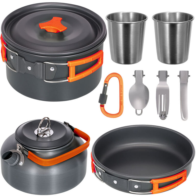 

Juego de utensilios de cocina para acampar,naranja
