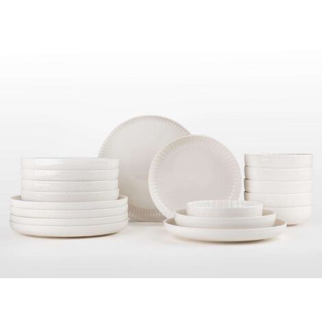 Juego de vajilla Set 100% Porcelana Blanco