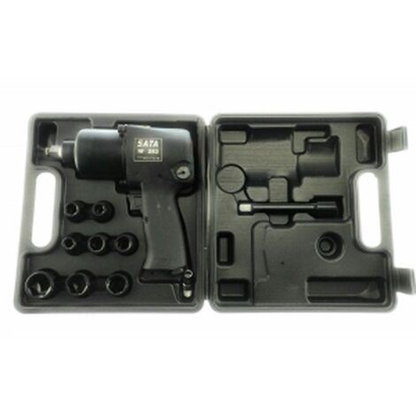 Juego de vasos y pistola de impacto SATA MOD-NF282 DE 1/2'' y torque MAX 660NM con 8 llaves vasos incluidas