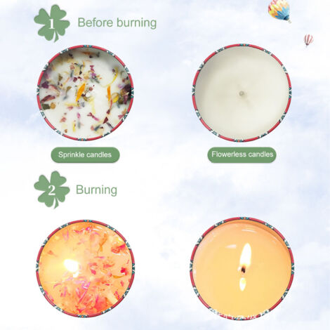 Juego de velas aromáticas – 4 aromas: rosa, lavanda, limón y cacao – Vela portátil para aromaterapia, meditación y masajes – Cera de soja – 350 g – 6 x 4 cm