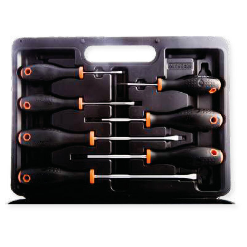 

Juego de destornilladores K25 7 pcs: PH0X60, PH1X80, PH2X100, PL3X60, PL4X80,PL5.5X125, PL6.5X150, caja de plástio KLK