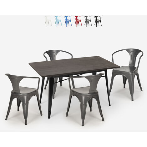 Silla de cocina color gris metal y poliuretano 89x40x45