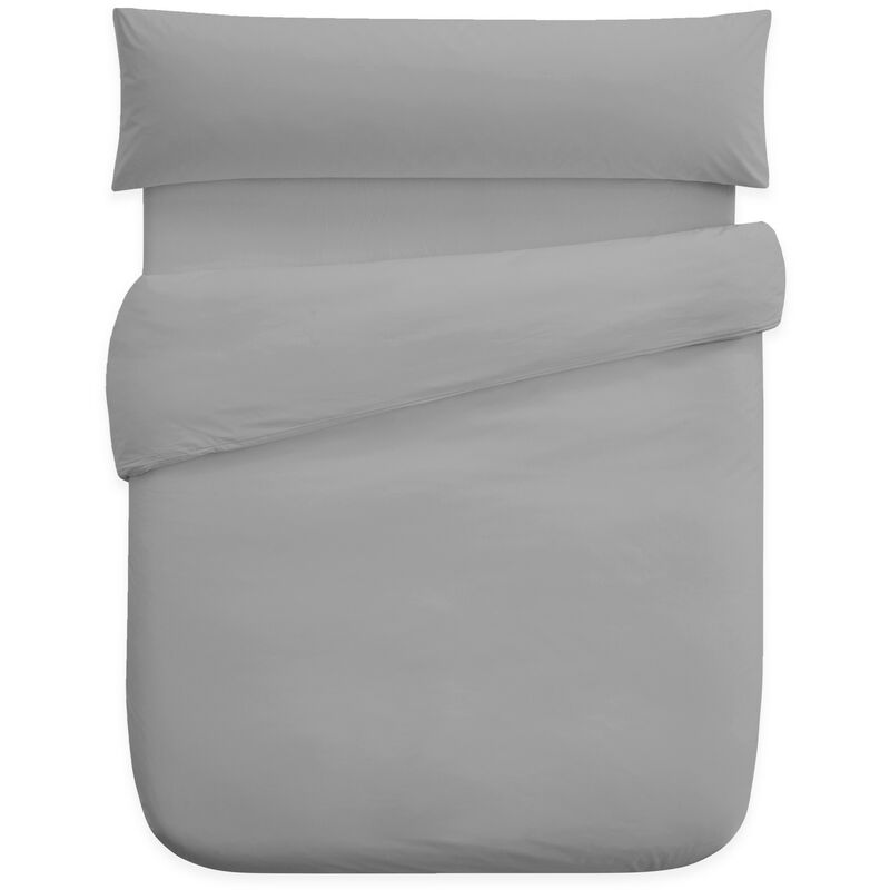 

Juego Funda Nordica + Funda Almohada + Bajera Gris Cama 135 Cm