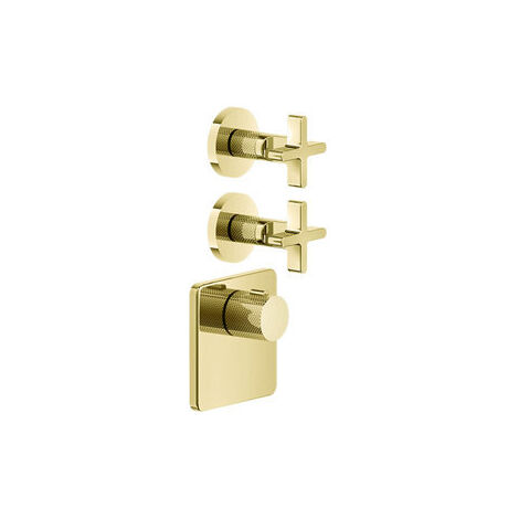 Juego Gessi Inciso Wellness para termostato oculto de 3/4 de alto