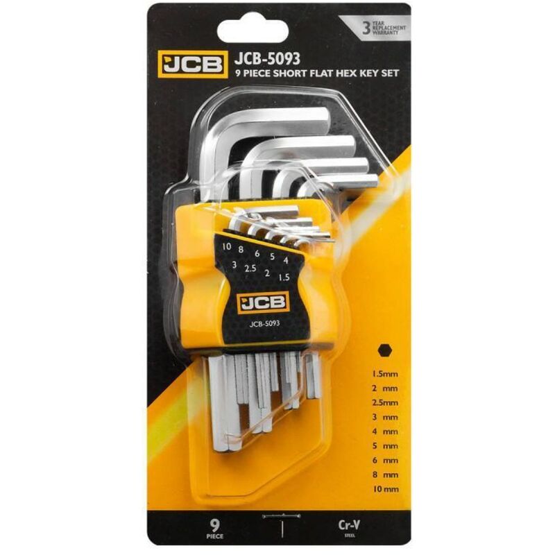 Juego JCB 5093 Imbusy 9 Piezas 1.5-10 mm, para bricolaje y talleres, alta calidad, versatilidad en tamaños, ideal para reparaciones, precisión y