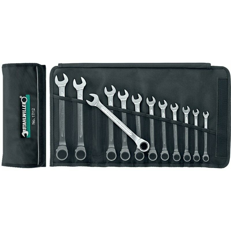 

Stahlwille - Juego de 12 llaves mixtas con trinquete reversible 19 mm
