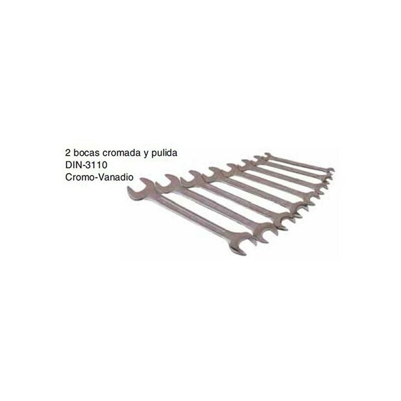 

Juego Llave Fija | 2 bocas cromada y pulida | Para trabajos de bricolaje, carpinteria y mecanica