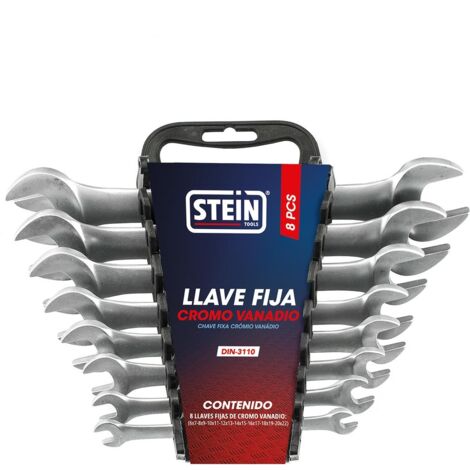 Juego llave fija stein cromo vanadio din-3110 8 piezas