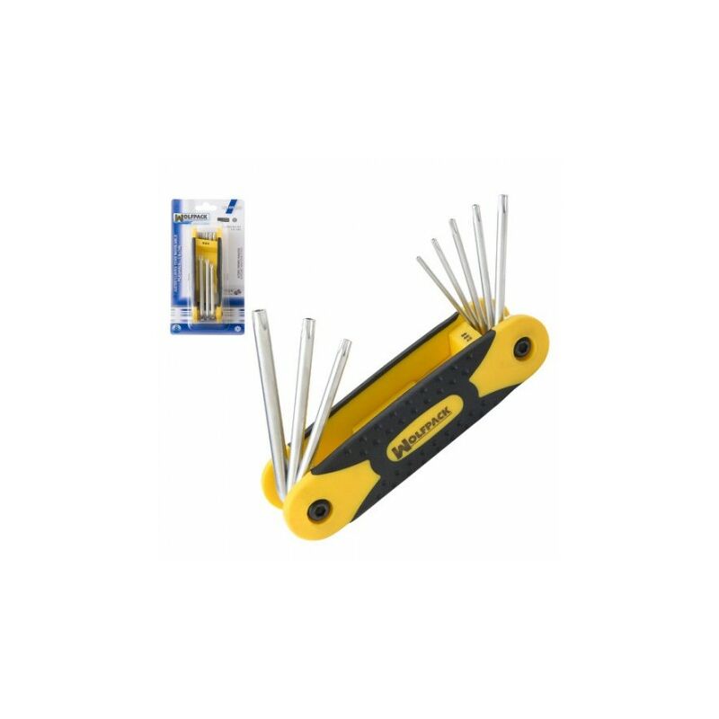 

Wolfpack - Juego llaves torx plegable 8 piezas inviolable