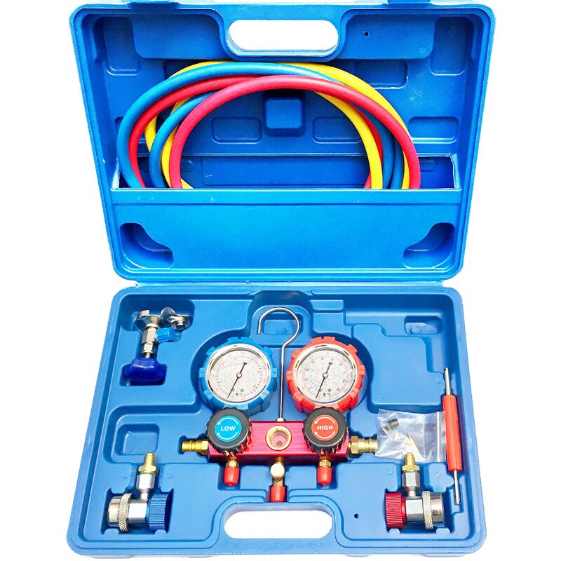 

Jomafa - JUEGO MANOMETROS AIRE ACONDICIONADO BAR - PSI GASES R22, R134a, R410a