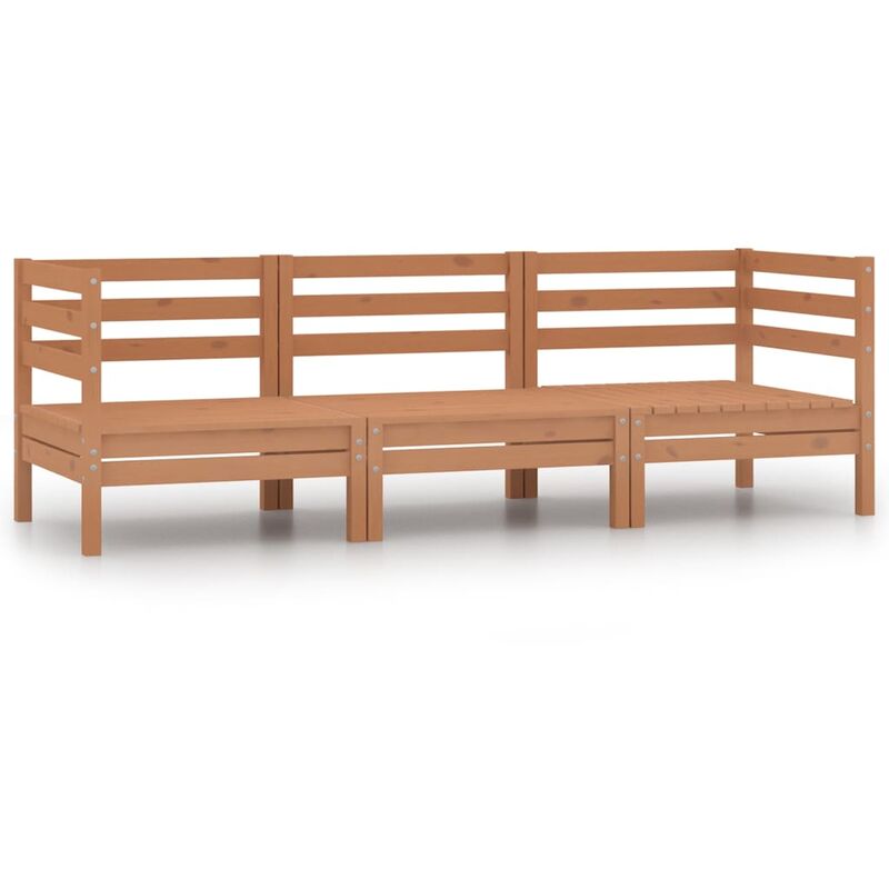 

Juego muebles de jardín 3 pzas madera maciza pino marrón miel